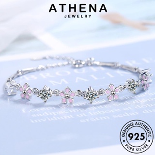 ATHENA JEWELRY ต้นฉบับ แท้ ซากุระหวาน เครื่องประดับ กำไล ผู้หญิง เงิน เครื่องประดับ มอยส์ซาไนท์ไดมอนด์ Silver ผู้หญิง กำไลข้อมือ เกาหลี 925 แฟชั่น B90