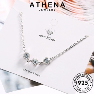 ATHENA JEWELRY 925 เกาหลี Silver เครื่องประดับ กำไลข้อมือ มอยส์ซาไนท์ไดมอนด์ ลูกบาศก์รูบิคอย่างง่าย เงิน แฟชั่น ผู้หญิง ผู้หญิง แท้ เครื่องประดับ ต้นฉบับ กำไล B99