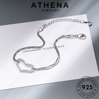 ATHENA JEWELRY แท้ เครื่องประดับ แฟชั่น 925 ต้นฉบับ หัวใจกลวง ผู้หญิง กำไลข้อมือ ผู้หญิง เกาหลี เครื่องประดับ กำไล Silver เงิน B102