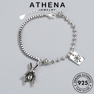 ATHENA JEWELRY แฟชั่น Silver กำไลข้อมือ เครื่องประดับ 925 เครื่องประดับ แท้ เงิน ผู้หญิง ผู้หญิง เกาหลี ต้นฉบับ กระต่ายย้อนยุค กำไล B125