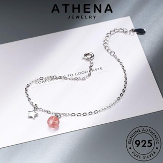 ATHENA JEWELRY เงิน สตรอเบอร์รี่คริสตัล ดาวห้าแฉกอารมณ์ เครื่องประดับ แฟชั่น เกาหลี เครื่องประดับ แท้ 925 ผู้หญิง กำไล ผู้หญิง กำไลข้อมือ ต้นฉบับ Silver B130