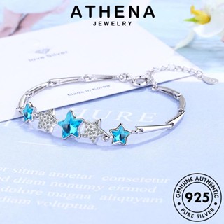 ATHENA JEWELRY Silver ผู้หญิง แท้ แฟชั่น เกาหลี เงิน 925 ผู้หญิง เครื่องประดับ ไพลิน ดาวห้าแฉกแฟชั่น เครื่องประดับ กำไล ต้นฉบับ กำไลข้อมือ B44