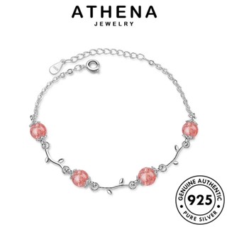 ATHENA JEWELRY เครื่องประดับ สตรอเบอร์รี่คริสตัล 925 แท้ เกาหลี สาขาหวาน ต้นฉบับ ผู้หญิง เครื่องประดับ เงิน ผู้หญิง กำไล กำไลข้อมือ แฟชั่น Silver B159