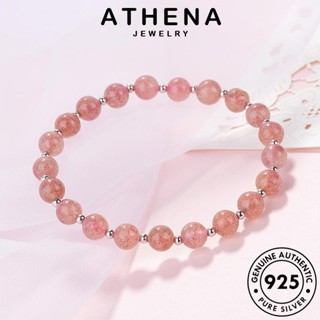 ATHENA JEWELRY กำไลข้อมือ ลูกปัดแฟชั่น แฟชั่น เครื่องประดับ 925 กำไล ผู้หญิง แท้ เครื่องประดับ เกาหลี สตรอเบอร์รี่คริสตัล เงิน Silver ผู้หญิง ต้นฉบับ B163