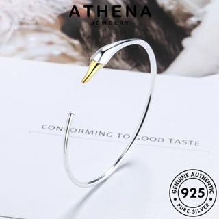 ATHENA JEWELRY แฟชั่น เกาหลี กำไลข้อมือ เครื่องประดับ ผู้หญิง แท้ เครื่องประดับ กำไล ผู้หญิง ทอง หงส์ที่เรียบง่าย 925 Silver ต้นฉบับ เงิน B180