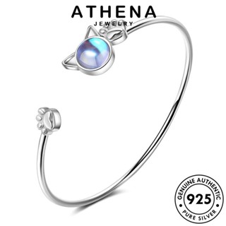 ATHENA JEWELRY ผู้หญิง เครื่องประดับ แฟชั่น กำไลข้อมือ 925 เกาหลี แท้ เครื่องประดับ เงิน ผู้หญิง Silver มูนสโตน กำไล ต้นฉบับ แมวหวาน B182