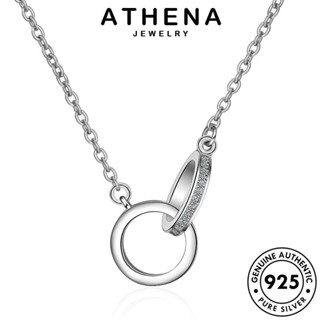 ATHENA JEWELRY เงิน Silver ต้นฉบับ โกลด์ มอยส์ซาไนท์ สร้อยคอ แฟชั่น ไดมอนด์ แท้ เครื่องประดับ จี้ 925 เกาหลี ผู้หญิง เครื่องประดับ แหวนที่เรียบง่าย N4