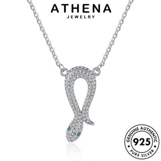 ATHENA JEWELRY ผู้หญิง มอยส์ซาไนท์ไดมอนด์ แท้ งูแฟชั่น แฟชั่น สร้อยคอ เงิน ต้นฉบับ จี้ 925 Silver เครื่องประดับ เกาหลี เครื่องประดับ N7