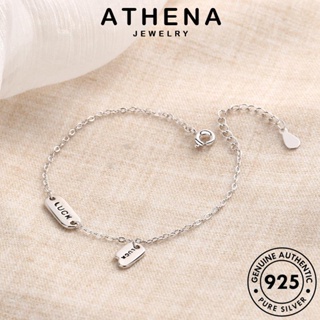 ATHENA JEWELRY แฟชั่น กำไล กำไลข้อมือ แท้ เงิน 925 เกาหลี โชคง่ายๆ ผู้หญิง เครื่องประดับ เครื่องประดับ ผู้หญิง ต้นฉบับ Silver B134