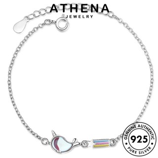 ATHENA JEWELRY เกาหลี มูนสโตน Silver ผู้หญิง ผู้หญิง ต้นฉบับ ปลาวาฬน่ารัก แท้ เงิน เครื่องประดับ เครื่องประดับ กำไลข้อมือ แฟชั่น 925 กำไล B135