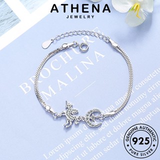 ATHENA JEWELRY เงิน กำไลข้อมือ เครื่องประดับ เครื่องประดับ 925 เกาหลี ผู้หญิง กำไล Silver แท้ ผู้หญิง มอยส์ซาไนท์ไดมอนด์ ต้นฉบับ แฟชั่นยูนิคอร์น แฟชั่น B136