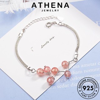 ATHENA JEWELRY แฟชั่น เกาหลี กำไลข้อมือ เครื่องประดับ ผู้หญิง เครื่องประดับ สาขาสร้างสรรค์ กำไล ต้นฉบับ แท้ เงิน สตรอเบอร์รี่คริสตัล 925 ผู้หญิง Silver B144