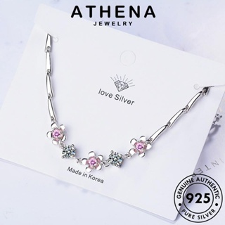 ATHENA JEWELRY เกาหลี 925 เครื่องประดับ Silver ผู้หญิง เงิน ผู้หญิง มอยส์ซาไนท์ไดมอนด์ แฟชั่น ดอกไม้แฟชั่น กำไล แท้ เครื่องประดับ ต้นฉบับ กำไลข้อมือ B152