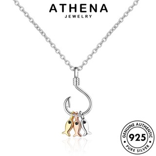 ATHENA JEWELRY เงิน แท้ ต้นฉบับ 925 ปลาที่เรียบง่าย เครื่องประดับ แฟชั่น Silver สร้อยคอ เครื่องประดับ จี้ ผู้หญิง เกาหลี N40