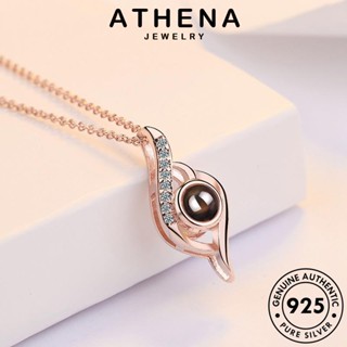 ATHENA JEWELRY ผู้หญิง เครื่องประดับ เงิน เครื่องประดับ แบล็คไดมอนด์ สร้อยคอ แฟชั่น จี้ ต้นฉบับ Silver ออบซิเดียนโกลด์ เกาหลี แท้ แฟชั่น 925 N42