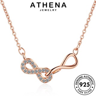 ATHENA JEWELRY สร้างสรรค์ แท้ สร้อยคอ ผู้หญิง ทอง เงิน เกาหลี 8 เครื่องประดับ Silver ตัวอักษร ต้นฉบับ เครื่องประดับ จี้ แฟชั่น 925 N45