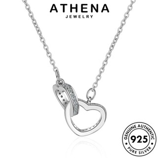 ATHENA JEWELRY เกาหลี โกลด์ ผู้หญิง เครื่องประดับ แฟชั่น แท้ รูปร่างน่ารัก มอยส์ซาไนท์ Silver สร้อยคอ เครื่องประดับ ไดมอนด์ จี้ ต้นฉบับ 925 เงิน N50