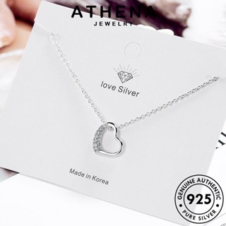 ATHENA JEWELRY ผู้หญิง แฟชั่น มอยส์ซาไนท์ไดมอนด์ เครื่องประดับ Silver สร้อยคอ เงิน 925 เกาหลี เครื่องประดับ ต้นฉบับ จี้ รักแฟชั่น แท้ N55