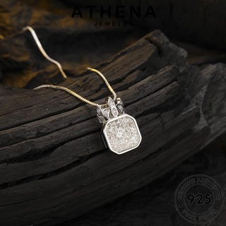 ATHENA JEWELRY แฟชั่น แท้ เครื่องประดับ เกาหลี กล่องธรรมดา 925 เครื่องประดับ สร้อยคอ ผู้หญิง ต้นฉบับ จี้ Silver เงิน N17