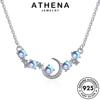 ATHENA JEWELRY มูนสโตน Silver จี้ ดวงจันทร์แฟชั่น แท้ เครื่องประดับ เครื่องประดับ เงิน ผู้หญิง เกาหลี แฟชั่น ต้นฉบับ สร้อยคอ 925 N20