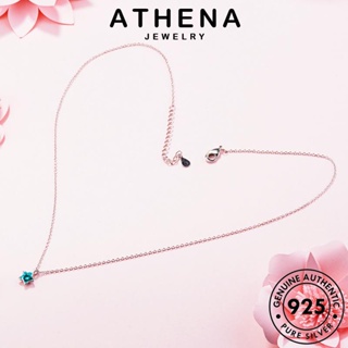 ATHENA JEWELRY แฟชั่น เกาหลี แท้ 925 Silver ต้นฉบับ ดาราแฟชั่น เครื่องประดับ เครื่องประดับ สร้อยคอ ไพลิน เงิน ผู้หญิง จี้ N30