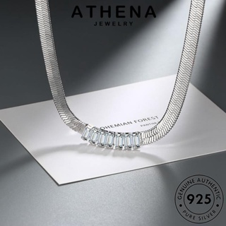 ATHENA JEWELRY ผู้หญิง งูแบนเกาหลี แท้ เครื่องประดับ แฟชั่น เครื่องประดับ จี้ สร้อยคอ Silver ต้นฉบับ เกาหลี 925 เงิน N61