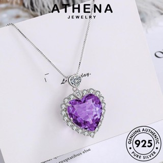 ATHENA JEWELRY แฟชั่น จี้ เงิน พลอยสีม่วง Silver ต้นฉบับ เครื่องประดับ แท้ เกาหลี สร้อยคอ หวานใจ เครื่องประดับ 925 ผู้หญิง N62