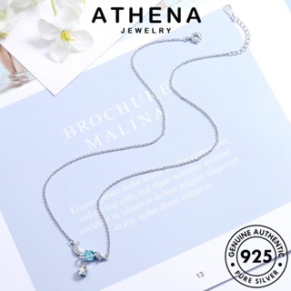 ATHENA JEWELRY เงิน แฟชั่น เครื่องประดับ 925 เกาหลี ต้นฉบับ ท้องฟ้าเต็มไปด้วยดวงดาวสีฟ้า Silver มูนสโตน สร้อยคอ แท้ จี้ ผู้หญิง เครื่องประดับ N69