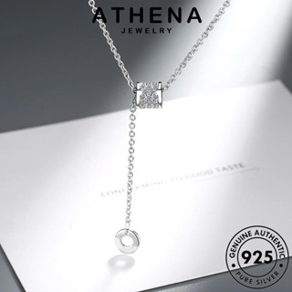 ATHENA JEWELRY Silver แฟชั่น พู่ง่ายๆ มอยส์ซาไนท์ เครื่องประดับ จี้ ไดมอนด์ เกาหลี เงิน ผู้หญิง เครื่องประดับ ต้นฉบับ แท้ สร้อยคอ โกลด์ 925 N80