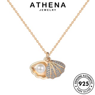 ATHENA JEWELRY ผู้หญิง 925 มอยส์ซาไนท์ เกาหลี ไดมอนด์ Silver จี้ เครื่องประดับ แท้ สร้อยคอ โกลด์ แฟชั่น เครื่องประดับ เงิน เวอร์ชั่นเกาหลี ต้นฉบับ N85