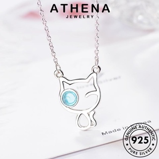 ATHENA JEWELRY สร้อยคอ เกาหลี เงิน ลูกแมวน่ารัก เครื่องประดับ จี้ มูนสโตน Silver แฟชั่น ต้นฉบับ ผู้หญิง แท้ 925 เครื่องประดับ N129