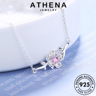 ATHENA JEWELRY ผู้หญิง แท้ 925 ดอกซากุระเกาหลี จี้ เครื่องประดับ Silver สร้อยคอ ต้นฉบับ เงิน แฟชั่น เครื่องประดับ เกาหลี N58