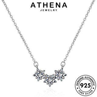 ATHENA JEWELRY 925 ต้นฉบับ แท้ ดาราแฟชั่น เงิน Silver เครื่องประดับ แฟชั่น มอยส์ซาไนท์ไดมอนด์ เครื่องประดับ สร้อยคอ ผู้หญิง จี้ เกาหลี N143