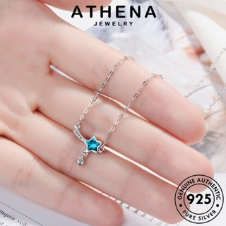 ATHENA JEWELRY ไพลิน ต้นฉบับ ดาวที่เรียบง่าย แฟชั่น ผู้หญิง จี้ เครื่องประดับ สร้อยคอ เครื่องประดับ แท้ 925 เกาหลี เงิน Silver N146