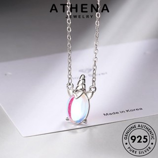 ATHENA JEWELRY จี้ เกาหลี สร้อยคอ เงิน Silver เครื่องประดับ แฟชั่น ต้นฉบับ มูนสโตน แท้ ผู้หญิง เครื่องประดับ 925 ยูนิคอร์นน่ารัก N161