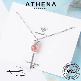 ATHENA JEWELRY 925 เงิน สร้อยคอ แท้ กุญแจโรแมนติก Silver เครื่องประดับ เกาหลี เครื่องประดับ ผู้หญิง จี้ ต้นฉบับ แฟชั่น สตรอเบอร์รี่คริสตัล N170