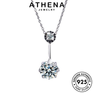 ATHENA JEWELRY เครื่องประดับ สร้อยคอ เกาหลี มอยส์ซาไนท์ไดมอนด์ เงิน 925 แท้ จี้ แฟชั่น ต้นฉบับ เรียบง่าย Silver ผู้หญิง เครื่องประดับ N175