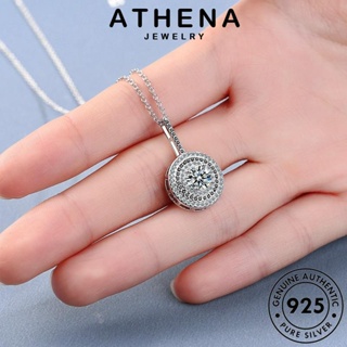 ATHENA JEWELRY เครื่องประดับ จี้ แฟชั่น 925 เครื่องประดับ รอบย้อนยุค ต้นฉบับ Silver ผู้หญิง มอยส์ซาไนท์ไดมอนด์ เงิน เกาหลี สร้อยคอ แท้ N179