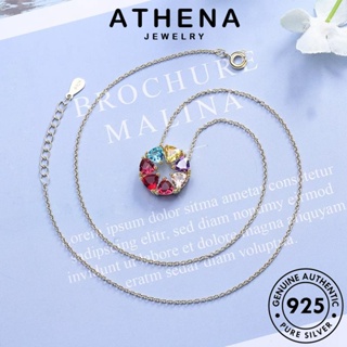 ATHENA JEWELRY จี้ เกาหลี ต้นฉบับ 925 เครื่องประดับ แท้ ทับทิม สร้อยคอ แฟชั่น เงิน ผู้หญิง Silver เครื่องประดับ แฟชั่น N181