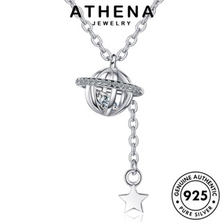 ATHENA JEWELRY มอยส์ซาไนท์ไดมอนด์ สร้อยคอ 925 เกาหลี จักรวาลแฟชั่น เครื่องประดับ Silver เครื่องประดับ จี้ ผู้หญิง แท้ แฟชั่น ต้นฉบับ เงิน N182