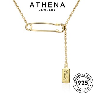 ATHENA JEWELRY ทอง เกาหลี จี้ เครื่องประดับ แฟชั่น Silver แท้ สร้อยคอ เงิน เครื่องประดับ 925 ต้นฉบับ ปักหมุดรัก ผู้หญิง N184