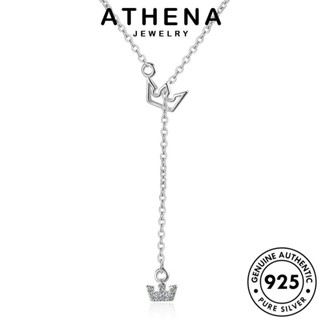 ATHENA JEWELRY มอยส์ซาไนท์ เครื่องประดับ เงิน 925 ไดมอนด์ โกลด์ เครื่องประดับ แท้ ผู้หญิง จี้ เกาหลี แฟชั่น มงกุฎแฟชั่น ต้นฉบับ Silver สร้อยคอ N185