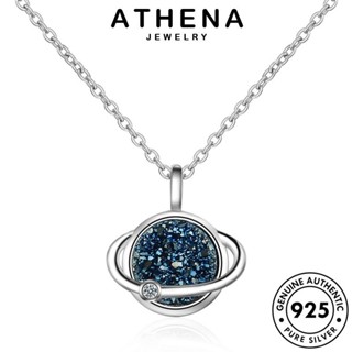 ATHENA JEWELRY ผู้หญิง แท้ เงิน ต้นฉบับ เครื่องประดับ แฟชั่น Silver เกาหลี 925 สร้อยคอ ดาวเคราะห์แฟชั่น เครื่องประดับ จี้ ไพลิน N131