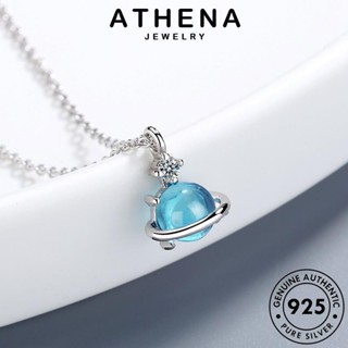 ATHENA JEWELRY เงิน แฟชั่น 925 สร้อยคอ เครื่องประดับ แท้ ผู้หญิง มูนสโตน เครื่องประดับ ต้นฉบับ จี้ Silver เกาหลี ดาวเคราะห์ที่น่ารัก N190