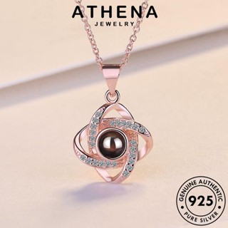 ATHENA JEWELRY แฟชั่น เครื่องประดับ เครื่องประดับ โคลเวอร์แฟชั่น จี้ ออบซิเดียนโกลด์ 925 Silver เงิน ผู้หญิง ต้นฉบับ สร้อยคอ แบล็คไดมอนด์ เกาหลี แท้ N198