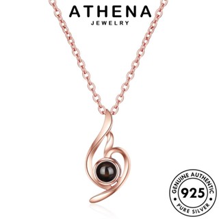 ATHENA JEWELRY จี้ ออบซิเดียนโกลด์ สร้อยคอ เกาหลี แท้ แฟชั่น ผู้หญิง 925 เงิน ต้นฉบับ แบล็คไดมอนด์ เครื่องประดับ เรียบง่าย เครื่องประดับ Silver N199