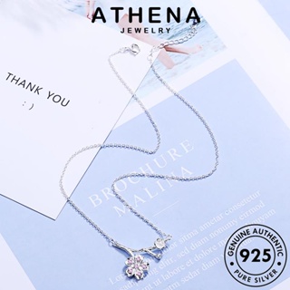 ATHENA JEWELRY ต้นฉบับ ผู้หญิง แท้ แฟชั่น 925 ซากุระหวาน เครื่องประดับ จี้ เครื่องประดับ เงิน เกาหลี สร้อยคอ Silver N200