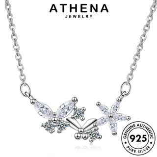 ATHENA JEWELRY สร้อยคอ Silver ผู้หญิง แฟชั่น ผีเสื้อที่เรียบง่าย 925 จี้ เครื่องประดับ แท้ เครื่องประดับ มอยส์ซาไนท์ไดมอนด์ ต้นฉบับ เกาหลี เงิน N205