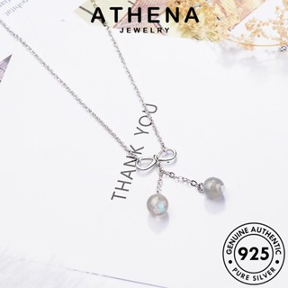 ATHENA JEWELRY เกาหลี 925 คริสตัลเพชรสีชมพู ต้นฉบับ จี้ หูกระต่าย แฟชั่น Silver แท้ เครื่องประดับ เงิน ผู้หญิง สร้อยคอ เครื่องประดับ N208