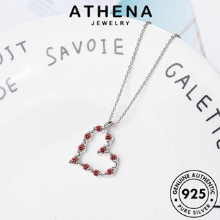 ATHENA JEWELRY Silver เครื่องประดับ หัวใจกลวง จี้ เครื่องประดับ 925 สร้อยคอ แท้ เงิน แฟชั่น ต้นฉบับ เกาหลี ผู้หญิง มอยส์ซาไนท์ไดมอนด์ N211